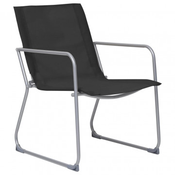 Set mobilier de grădină, 4 piese, negru, oțel și textil - Img 7