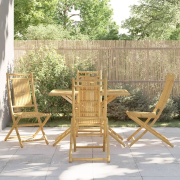 Set mobilier de grădină, 5 piese, bambus - Img 1