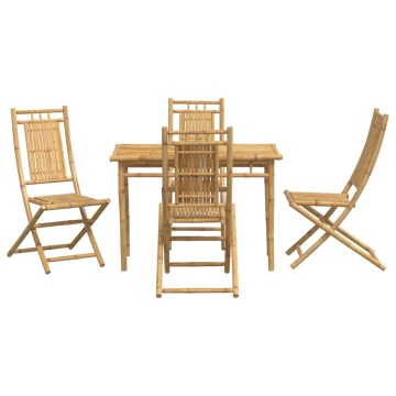 Set mobilier de grădină, 5 piese, bambus - Img 3