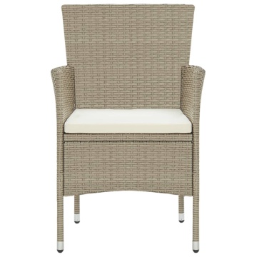 Set mobilier de grădină, 5 piese, bej, poliratan - Img 4