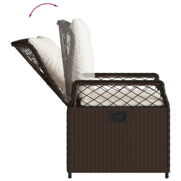 Set mobilier de grădină, 5 piese, cu perne, maro, poliratan - Img 8