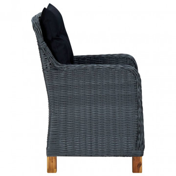 Set mobilier de grădină, 5 piese, gri închis - Img 7