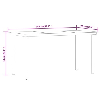 Set mobilier de grădină, 5 piese, gri și negru - Img 7