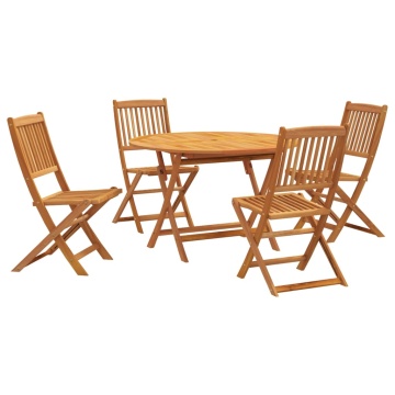 Set mobilier de grădină, 5 piese, lemn masiv de acacia - Img 2