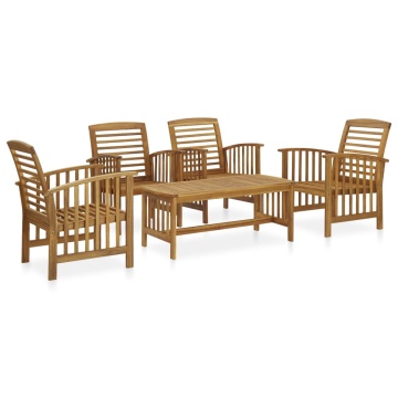 Set mobilier de grădină, 5 piese, lemn masiv de acacia - Img 1