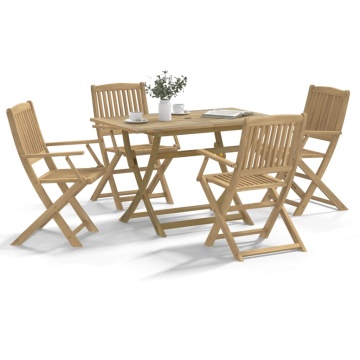 Set mobilier de grădină, 5 piese, lemn masiv de acacia - Img 1