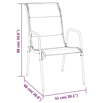 Set mobilier de grădină, 5 piese, negru, oțel și textilenă - Img 5