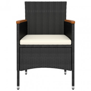 Set mobilier de grădină, 5 piese, negru, poliratan - Img 4