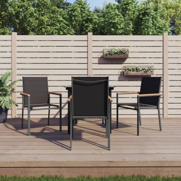 Set mobilier de grădină, 5 piese, negru, textilenă și oțel - Img 1
