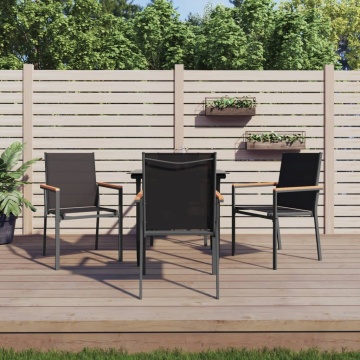 Set mobilier de grădină, 5 piese, negru, textilenă și oțel - Img 1