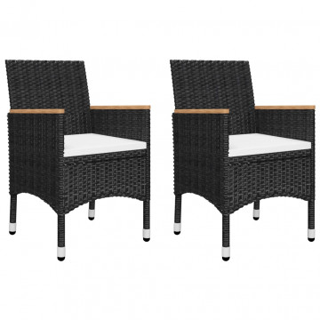 Set mobilier de grădină, 5 piese, negru - Img 2