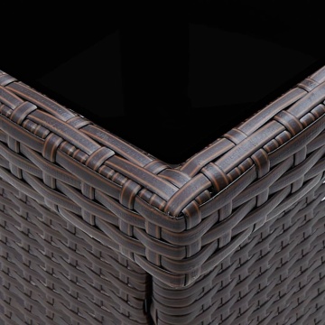 Set mobilier de grădină, 5 piese, poliratan și sticlă - Img 4