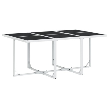 Set mobilier de grădină, 7 piese, cu perne, alb, textilenă - Img 3