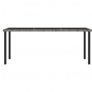 Set mobilier de grădină, 7 piese, gri, poliratan - Img 3
