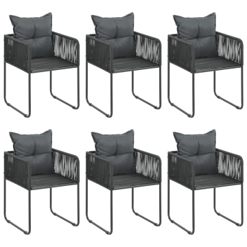 Set mobilier de grădină, 7 piese, negru, ratan PVC - Img 4