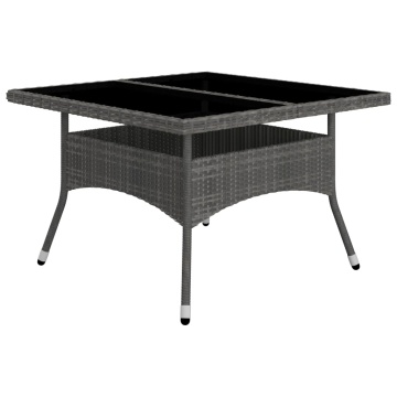 Set mobilier de grădină, 9 piese, gri, poliratan și sticlă - Img 3