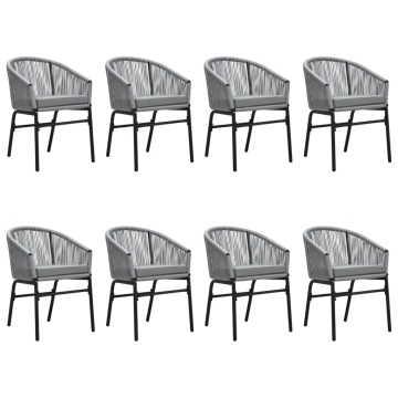 Set mobilier de grădină, 9 piese, gri - Img 3