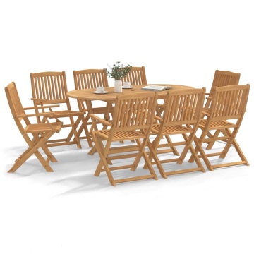 Set mobilier de grădină, 9 piese, lemn masiv de acacia - Img 3
