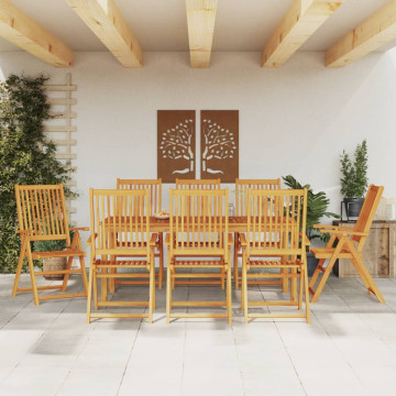 Set mobilier de grădină, 9 piese, lemn masiv de acacia - Img 1