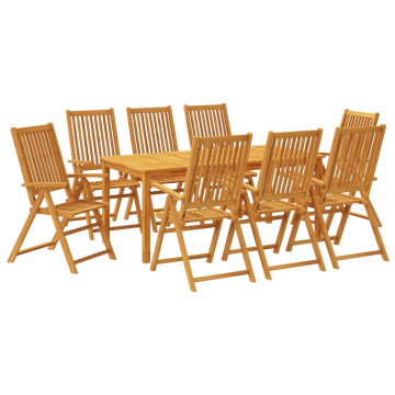 Set mobilier de grădină, 9 piese, lemn masiv de acacia - Img 2