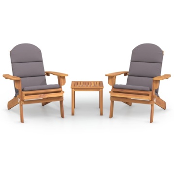 Set mobilier de grădină Adirondack, 3 piese, lemn masiv acacia - Img 2