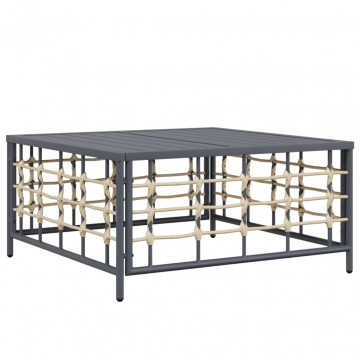 Set mobilier de grădină cu perne, 10 piese, antracit, poliratan - Img 4