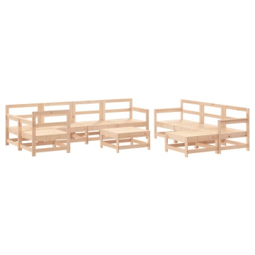 Set mobilier de grădină cu perne, 10 piese, lemn masiv - Img 3