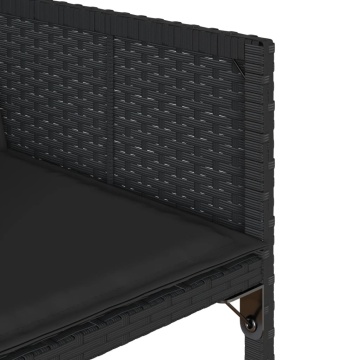 Set mobilier de grădină cu perne, 13 piese, negru, poliratan - Img 7