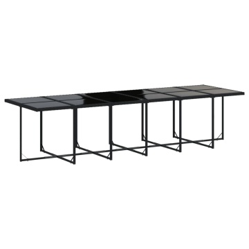 Set mobilier de grădină cu perne, 13 piese, negru, poliratan - Img 4