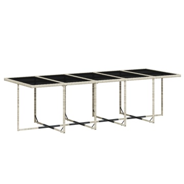 Set mobilier de grădină cu perne 15 piese gri deschis poliratan - Img 4