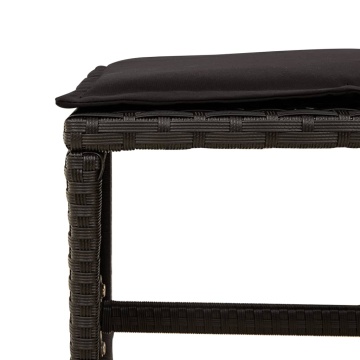 Set mobilier de grădină cu perne, 15 piese, negru, poliratan - Img 7