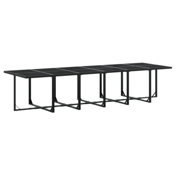 Set mobilier de grădină cu perne, 17 piese, negru, poliratan - Img 3