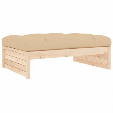 Set mobilier de grădină cu perne, 2 piese, lemn masiv - Img 8