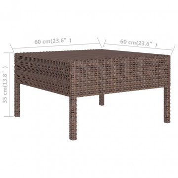 Set mobilier de grădină cu perne, 2 piese, maro, poliratan - Img 5