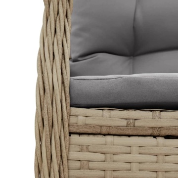Set mobilier de grădină cu perne, 3 piese, bej, poliratan - Img 5