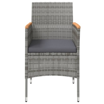 Set mobilier de grădină, cu perne, 3 piese, gri și negru - Img 4