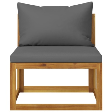 Set mobilier de grădină cu perne, 3 piese, lemn masiv de acacia - Img 2