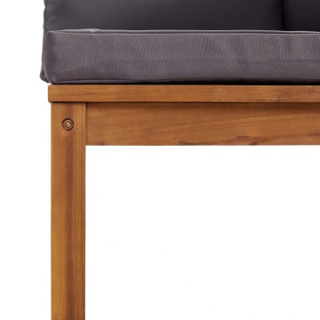 Set mobilier de grădină cu perne, 3 piese, lemn masiv de acacia - Img 4