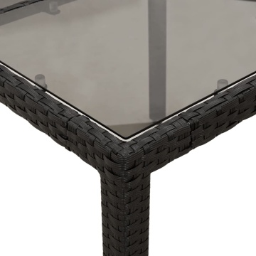 Set mobilier de grădină cu perne 3 piese negru poliratan&sticlă - Img 5