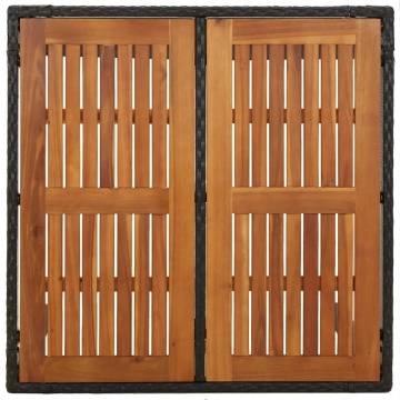 Set mobilier de grădină cu perne, 3 piese, negru, poliratan - Img 6