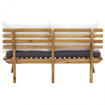 Set mobilier de grădină cu perne, 4 piese, lemn masiv de acacia - Img 7