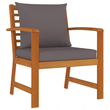 Set mobilier de grădină cu perne, 4 piese, lemn masiv de acacia - Img 8