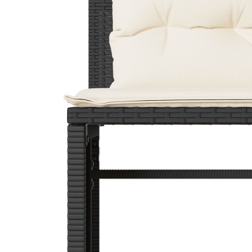 Set mobilier de grădină cu perne, 4 piese, negru, poliratan - Img 7