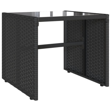 Set mobilier de grădină cu perne, 4 piese, negru, poliratan - Img 8