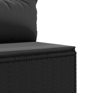 Set mobilier de grădină cu perne, 4 piese, negru, poliratan - Img 6