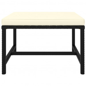 Set mobilier de grădină cu perne, 4 piese, negru, poliratan - Img 8