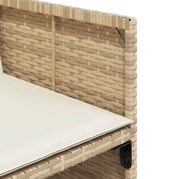 Set mobilier de grădină cu perne, 5 piese, bej, poliratan - Img 7