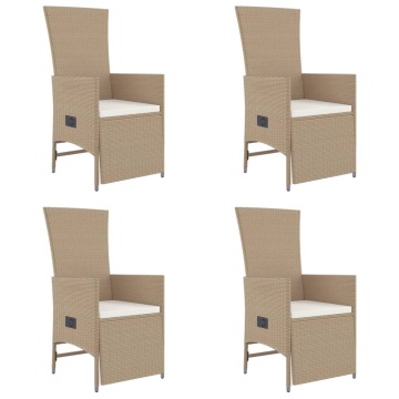 Set mobilier de grădină cu perne, 5 piese, bej, poliratan - Img 4