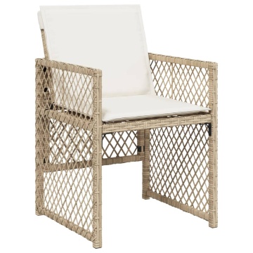 Set mobilier de grădină cu perne, 5 piese, bej, poliratan - Img 3