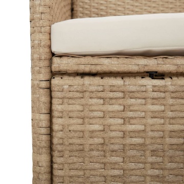 Set mobilier de grădină cu perne, 5 piese, bej, poliratan - Img 6